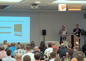 Foto: Vorstellung des Contao Jahrbuches auf der Contao Konferenz 2015