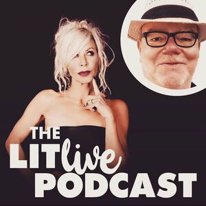 Grafik mit Text: Zu Gast beim Lit Live Podcast