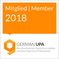 Grafik mit Text: Mitglied der German UPA