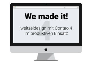 Grafik mit Text: weitzeldesign.com auf Contao 4