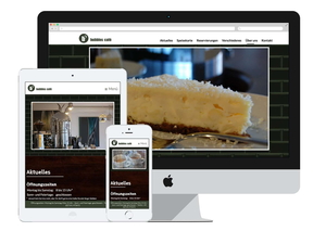 Screenshot der Website für ein Café Ludwigsburg