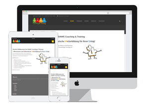 Screenshot der Website für DAWE Coaching & Training