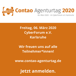 Grafik mit Text: Contao Agenturtag 2020