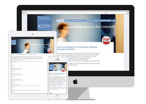 Screenshot einer Website für eine Wirtschaftsprüfungs- und Steuerberaterkanzlei