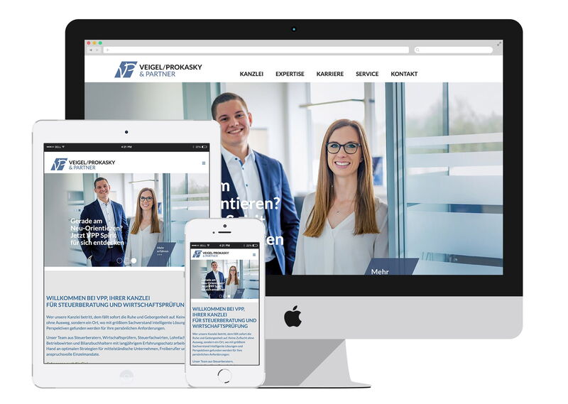 Website für Veigel/Prokasky & Partner Website für Veigel/Prokasky & Partner