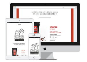 Screenshot: Website für Kaffeerösterei aus Ludwigsburg