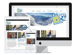 Screenshot: Website des TSG Backnang, Abteilung Ski