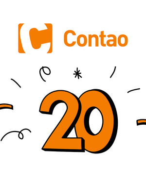Logo & 20 als Ziffern: 20 Jahre CMS Contao